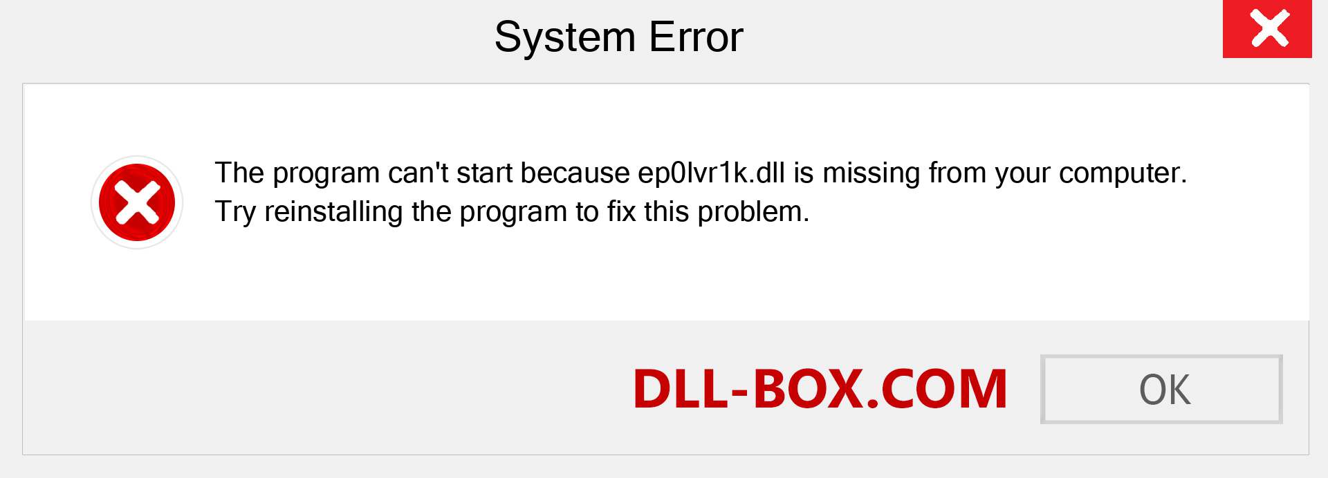  ep0lvr1k.dll file is missing?. Download for Windows 7, 8, 10 - Fix  ep0lvr1k dll Missing Error on Windows, photos, images